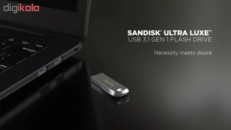 فلش مموری 256 گیگابایت سن دیسک مدل Ultra Luxe، دارای رابط USB 3.1 و قابلیت کدگذاری فایلها