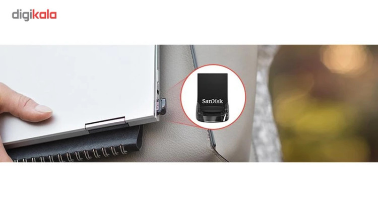 فلش مموری 128 گیگابایت سن دیسک مدل Ultra Fit، دارای رابط USB 3.1، سرعت استاندارد انتقال اطلاعات 10 گیگابیت بر ثانیه