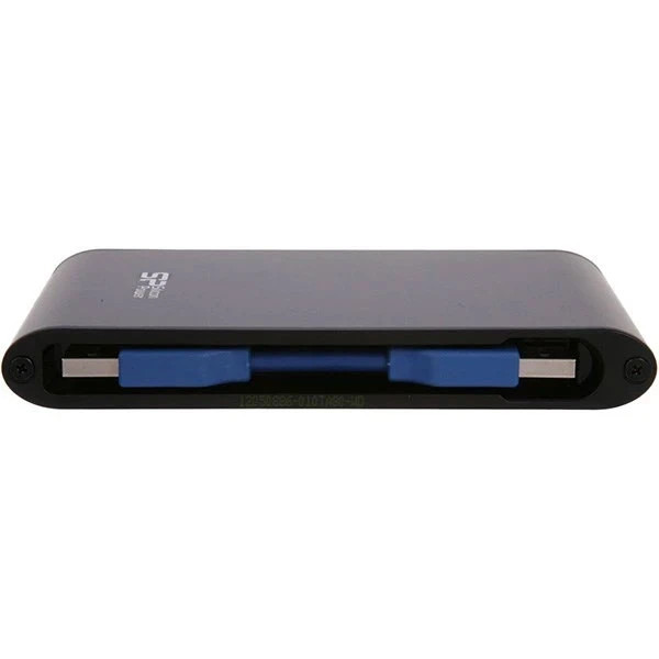 هارد اکسترنال سیلیکون پاور مدل Armor A80 ظرفیت دو ترابایت دارای رابط USB Type-A 3.2، سازگار با گوشی موبایل، تبلت، دوربین، کامپیوتر و لپتاپ (ویندوز و مک)، کنسول بازی، با سرعت چرخش 5400 دور در دقیقه