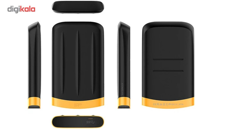 هارد اکسترنال سیلیکون پاور مدل Armor A65، با ظرفیت 2 ترابایت، دارای رابط کابل USB Type-A 3.2، سازگار با ویندوز و مک، مقاوم