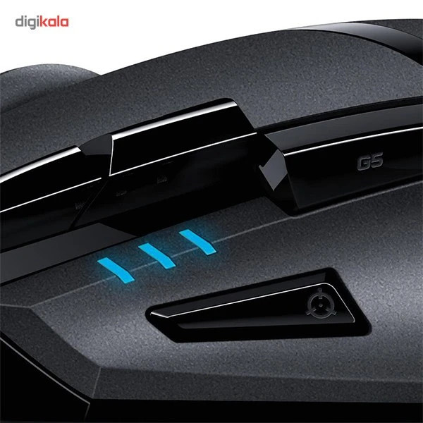 ماوس گیمینگ باسیم لاجیتک مدل G402 Hyperion Fury با حسگر اپتیکال، دارای 8 کلید با قابلیت برنامهریزی، دارای نمایشگر وضعیت باتری و چراغ LED، رابط USB، دقت 4000 DPI