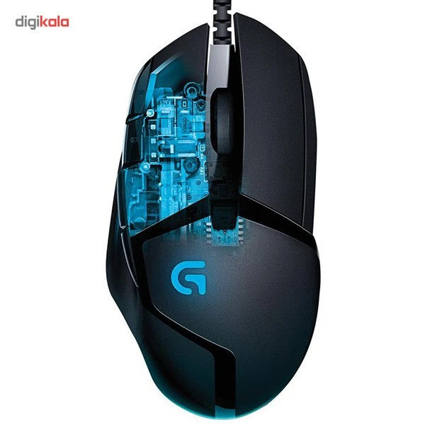 ماوس گیمینگ باسیم لاجیتک مدل G402 Hyperion Fury با حسگر اپتیکال، دارای 8 کلید با قابلیت برنامهریزی، دارای نمایشگر وضعیت باتری و چراغ LED، رابط USB، دقت 4000 DPI