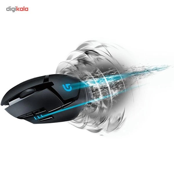 ماوس گیمینگ باسیم لاجیتک مدل G402 Hyperion Fury با حسگر اپتیکال، دارای 8 کلید با قابلیت برنامهریزی، دارای نمایشگر وضعیت باتری و چراغ LED، رابط USB، دقت 4000 DPI