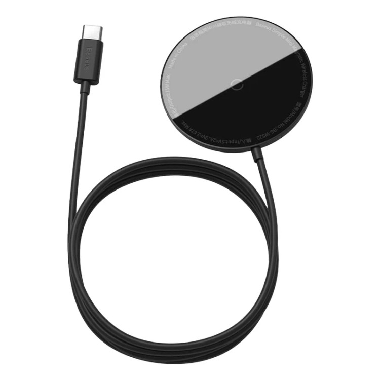 شارژر بی سیم باسئوس مدل Simple Mini Magnetic Wireless Charger WX01-JKF